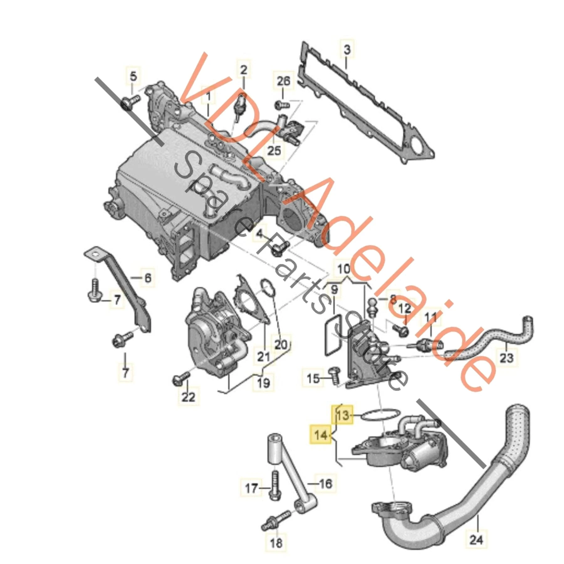 VW 1.6 2.0 Diesel Throttle Body Intake Valve 04L128063N - Image 2