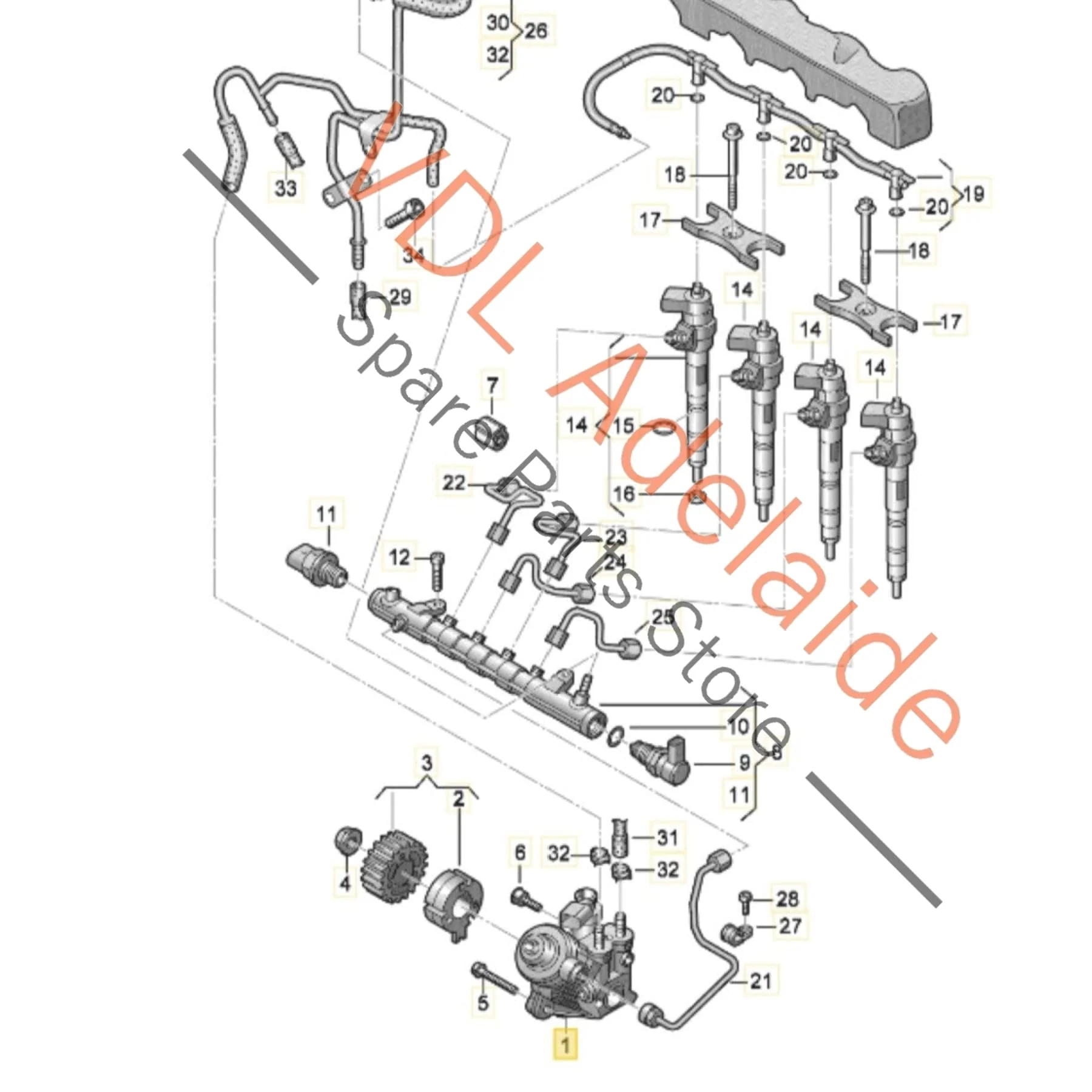 VW 2.0 110kw CRBC Diesel High Pressure Pump HPFP 04L130755E 78xxxkm 110kw 140hp