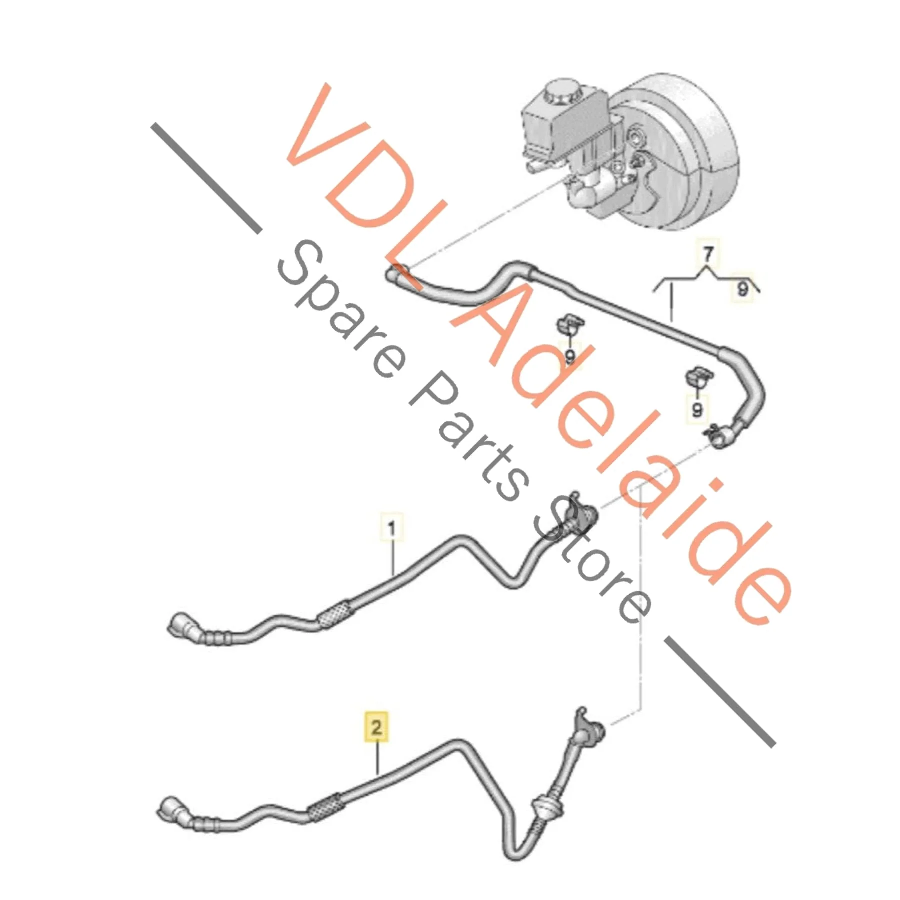 VW Golf MK7 Brake Vacuum Hose Pipe with One Way Valve 5Q0612041M 5Q0612041BQ - Image 2